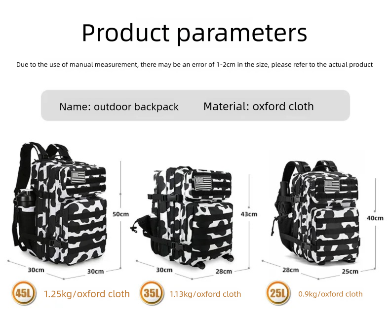 45L/35L/25L Taktik Sırt Çantas - Outdoor Sport Backpack incelemesi ve fiyatı